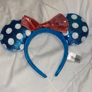 Adorable Minnie Mouse Red, White, and Blue Polka Dot Ears!